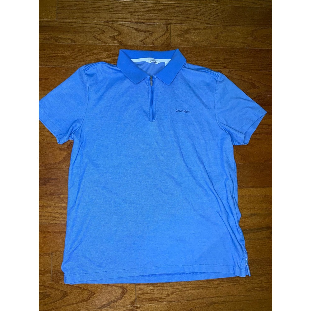 Calvin Klein Blue Polo with Zipper‎ Size Medium